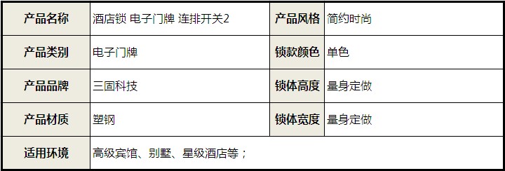 智能門鎖 電子門牌 酒店鎖