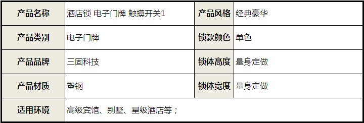 智能門鎖 酒店鎖 電子門牌